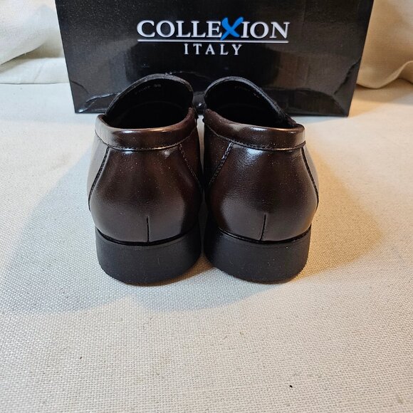 Collexion Italy Men's Brown Dress Loafers - Size 38 / US 7.5 - Picture 4 of 7